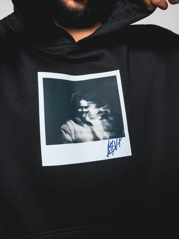 Asap Rocky Baskılı Oversize Unisex Premium Siyah Hoodie
