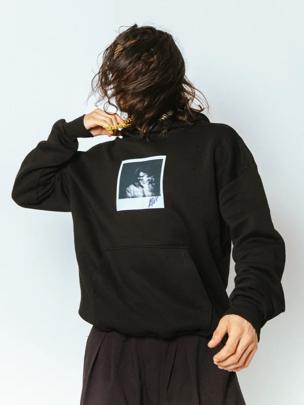 Asap Rocky Baskılı Oversize Unisex Premium Siyah Hoodie