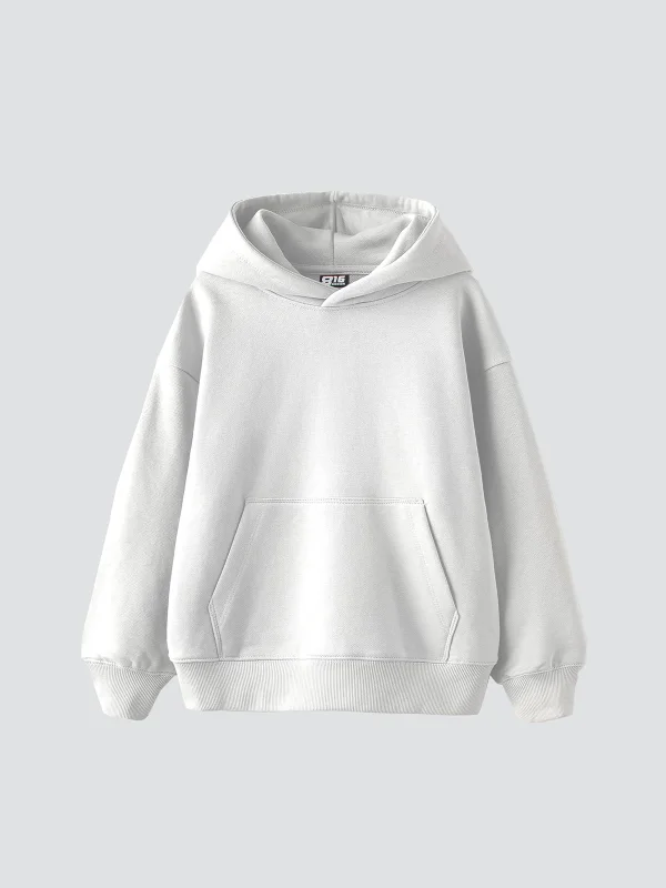 Basic Oversize Unisex Beyaz Hoodie