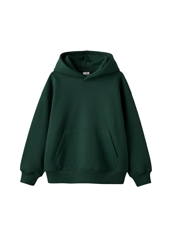 Özel Tasarım Basic Oversize Unisex Koyu Yeşil Hoodie