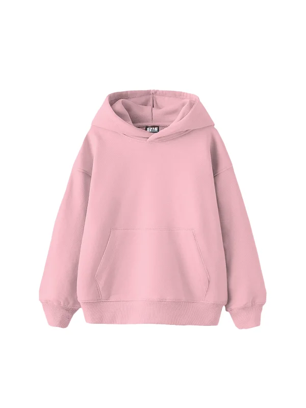Basic Oversize Unisex Pembe Hoodie