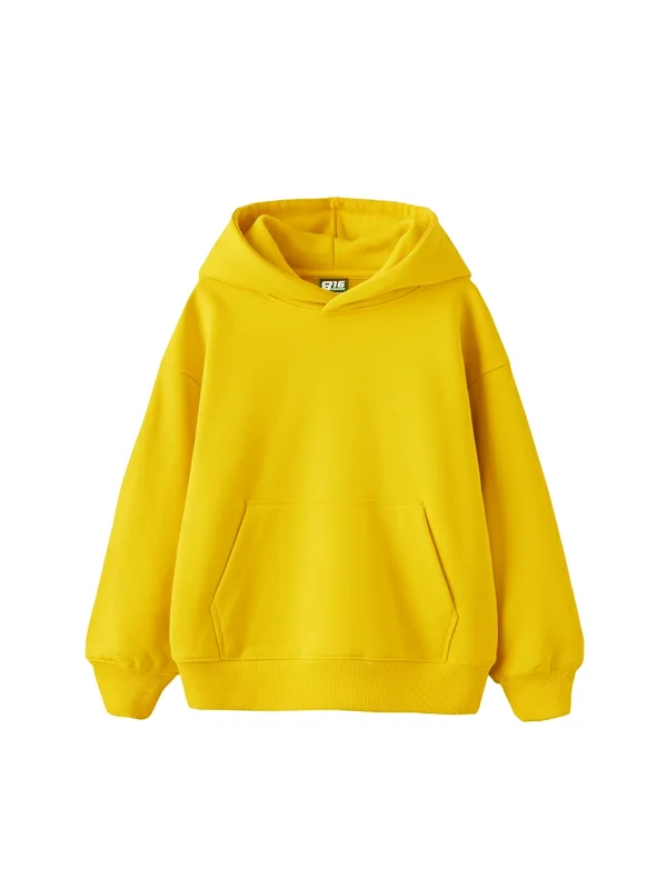 Özel Tasarım Basic Oversize Unisex Sarı Hoodie