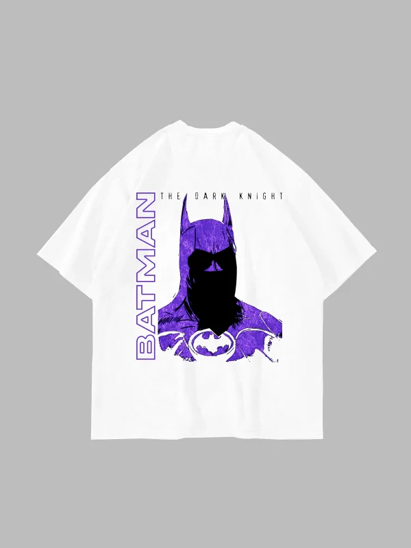 Bat Yarasa Baskılı Oversize Unisex Beyaz Tshirt