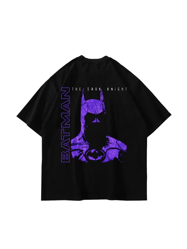 Bat Yarasa Baskılı Oversize Unisex Siyah Tshirt