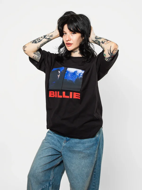 Billie Eilish Baskılı Oversize Unisex Siyah Tshirt