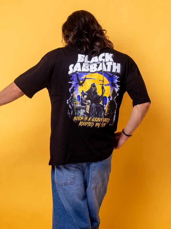 Black Sabbath Baskılı 24/1 Oversize Unisex Siyah Tshirt