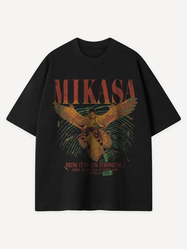 Bring It On Anime Baskılı Siyah Oversize Tshirt