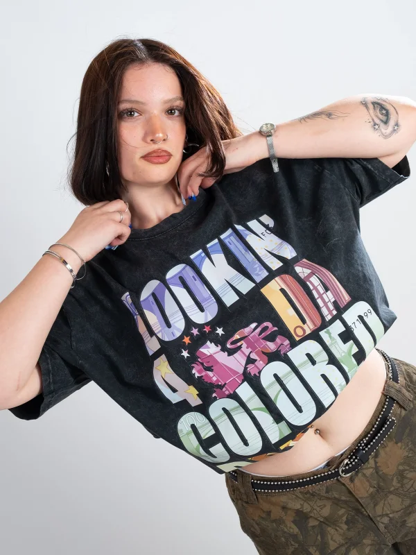 Colored Bridges Graphic Baskılı Yıkamalı Siyah Oversize Unisex Tshirt