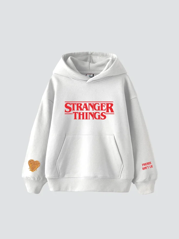 Friends Dont Lie Baskılı Oversize Unisex Beyaz Hoodie