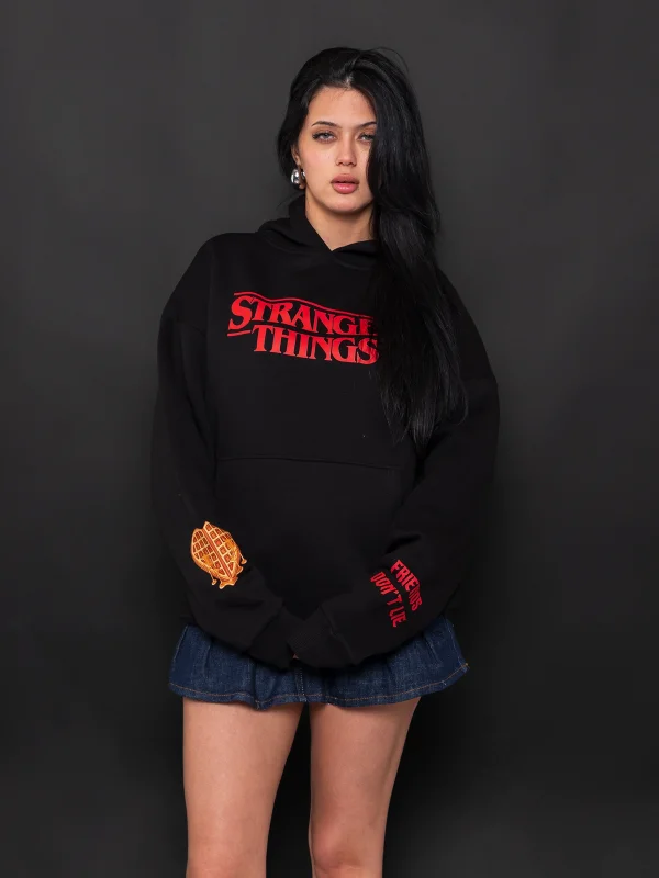 Friends Dont Lie Baskılı Oversize Unisex Siyah Hoodie