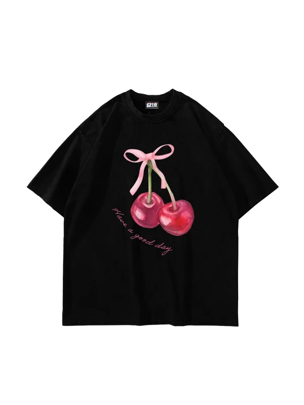 Have a Good Day Baskılı Oversize Unisex Siyah Tshirt