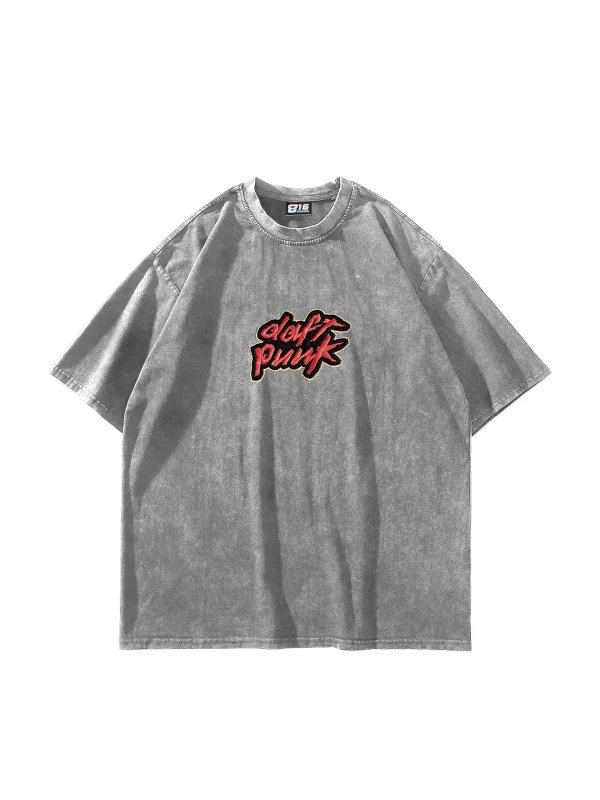 Homework Baskılı Oversize Unisex Premium Yıkamalı Beyaz Tshirt