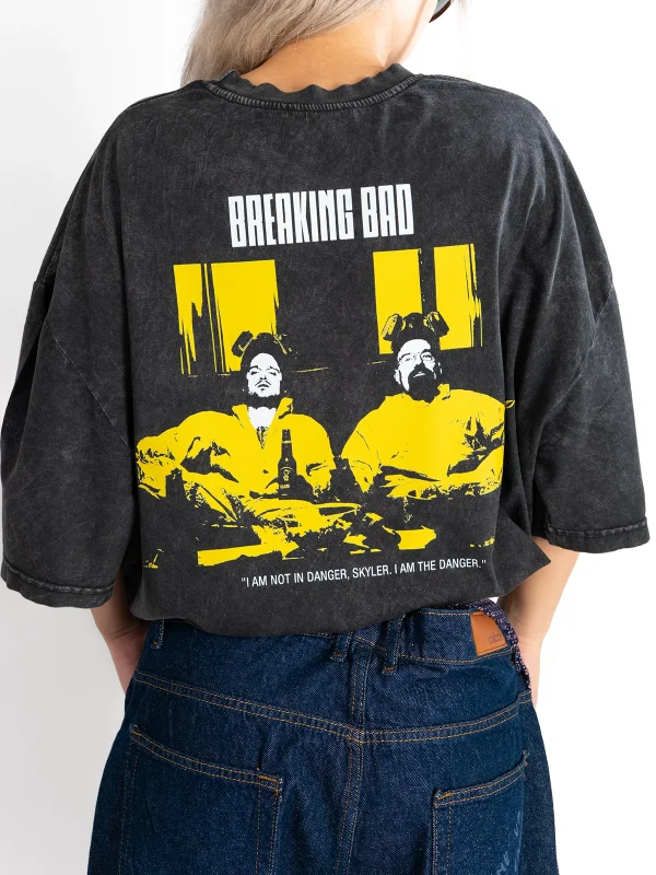 I Am The Danger Graphic Baskılı Yıkamalı Siyah Oversize Unisex Tshirt