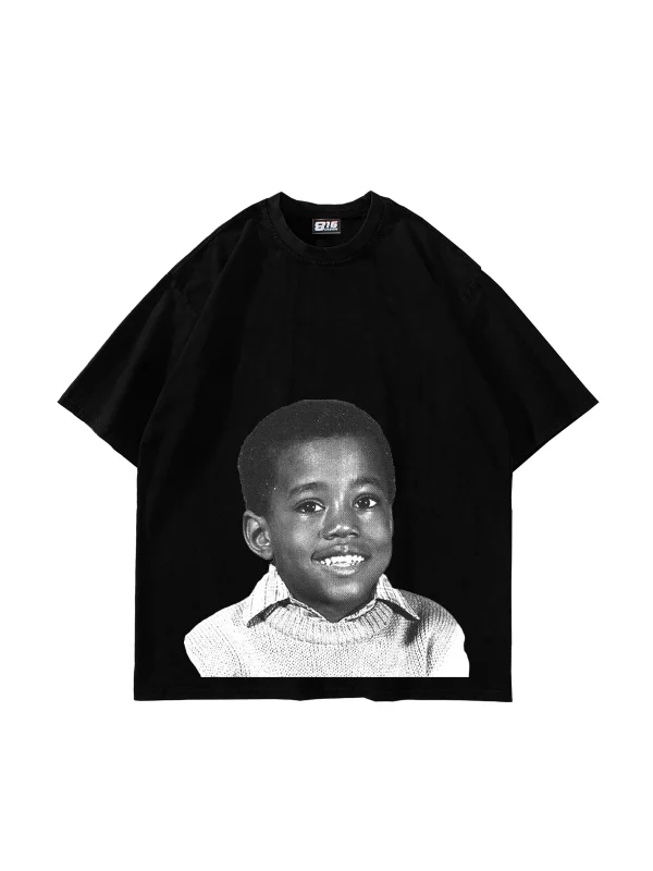 Kanye West Baskılı Oversize Unisex Siyah Tshirt