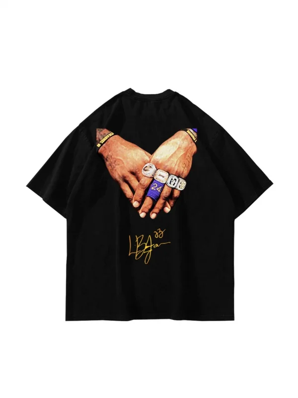 Lebron James Baskılı Oversize Unisex Siyah Tshirt
