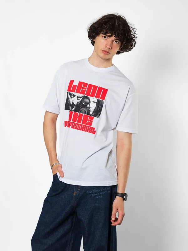 Leon The Professional Baskılı Oversize Unisex Beyaz Tshirt