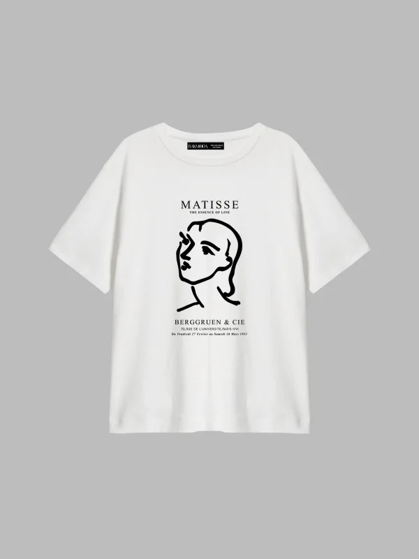 Matisse Baskılı Relaxed Fit Beyaz Kadın Tshirt