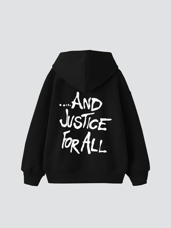 Metallica And Justice For All Baskılı Oversize Unisex Siyah Hoodie