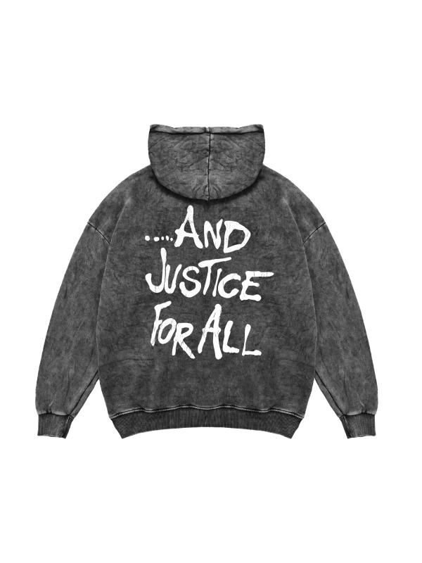 Metallica And Justice For All Oversize Unisex Yıkamalı Siyah Hoodie