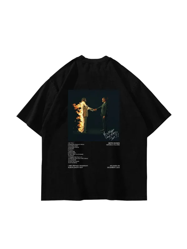 Metro Boomin Baskılı Oversize Unisex Siyah Tshirt