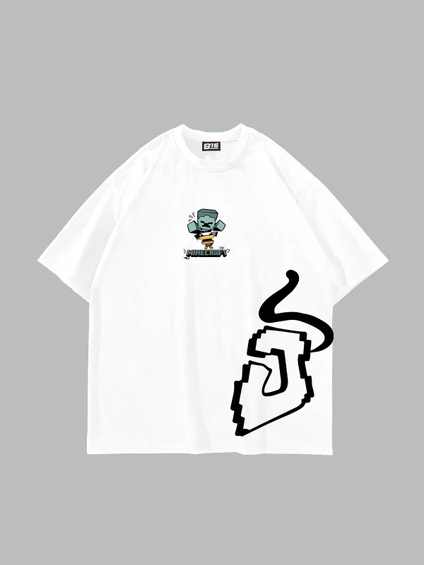 MNCRFT ICON Baskılı Beyaz Oversize Unisex Tshirt