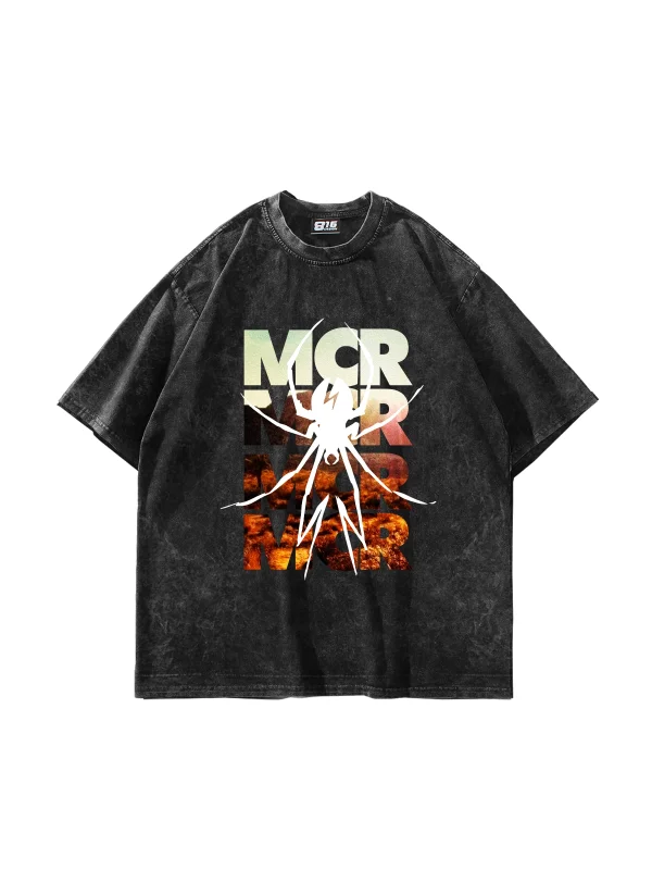My Chemical Romance Baskılı Oversize Unisex Yıkamalı Siyah Tshirt