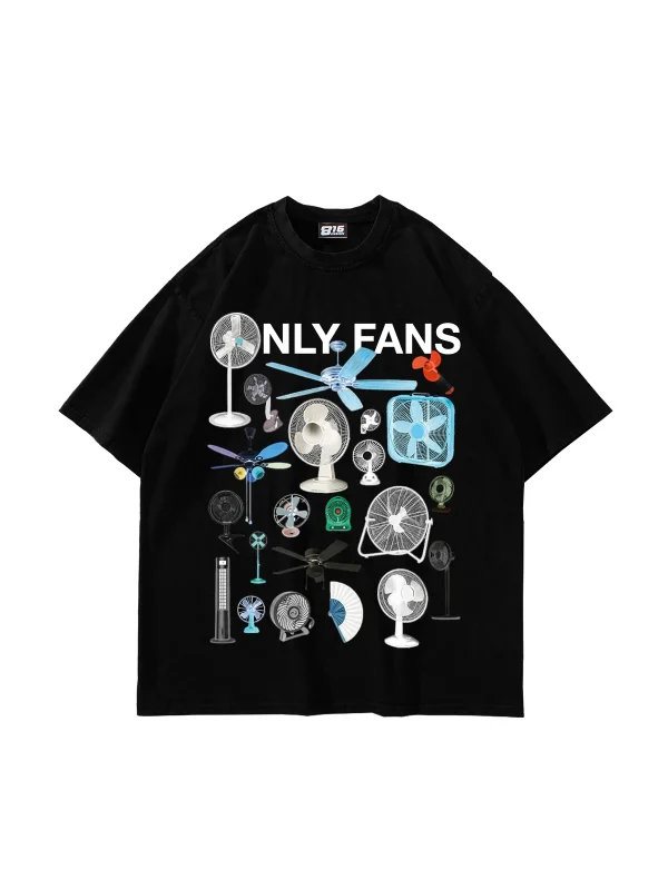 Only Fans Oversize Siyah Tişört