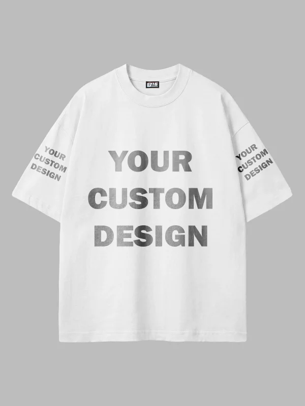 Özel Tasarım 816 Design Beyaz Basic Premium Oversize Tshirt