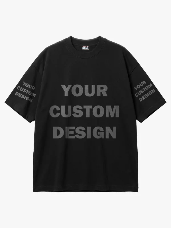 Özel Tasarım 816 Design Siyah Basic Premium Oversize Tshirt