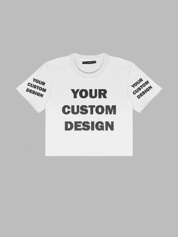 Özel Tasarım Basic Kadın Beyaz Crop Top