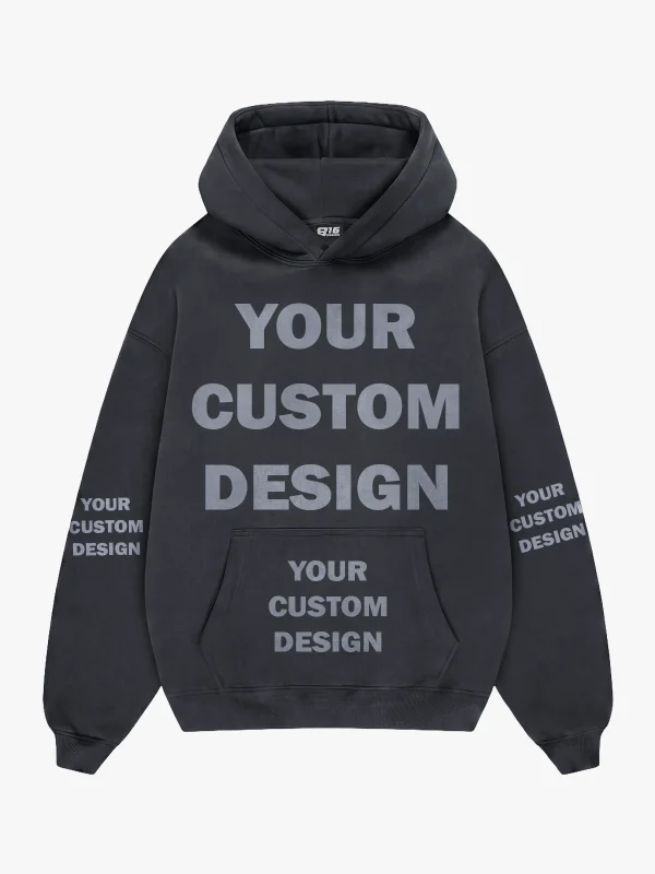 Özel Tasarım Basic Oversize Unisex Füme Hoodie
