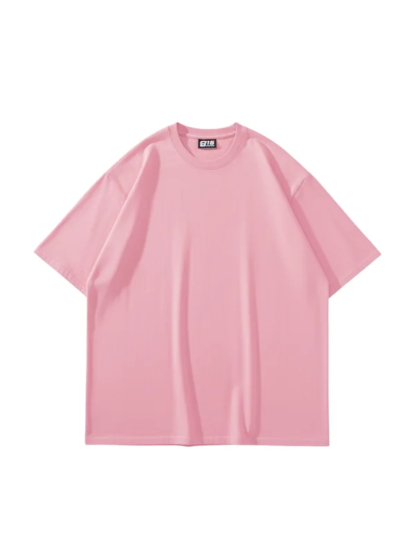 Özel Tasarım Basic Pembe Oversize Unisex Tshirt