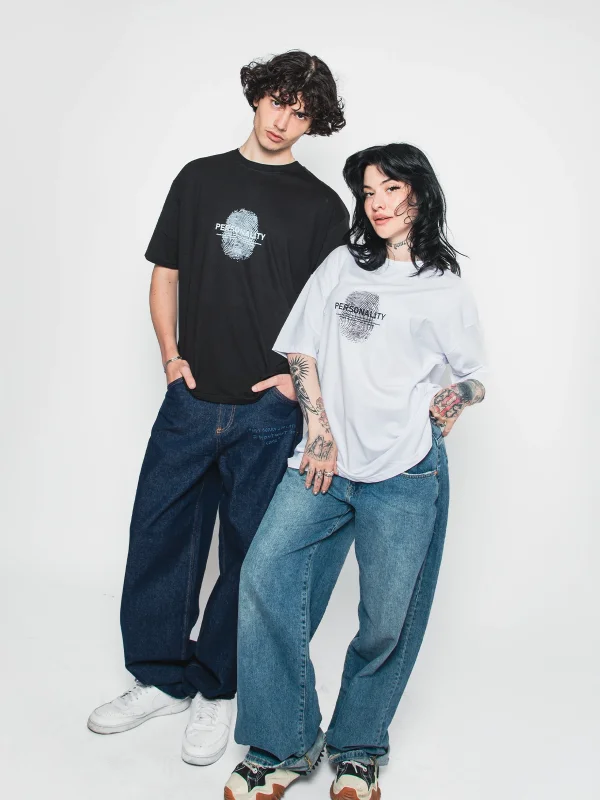 Personality Baskılı Oversize Unisex Beyaz Tshirt