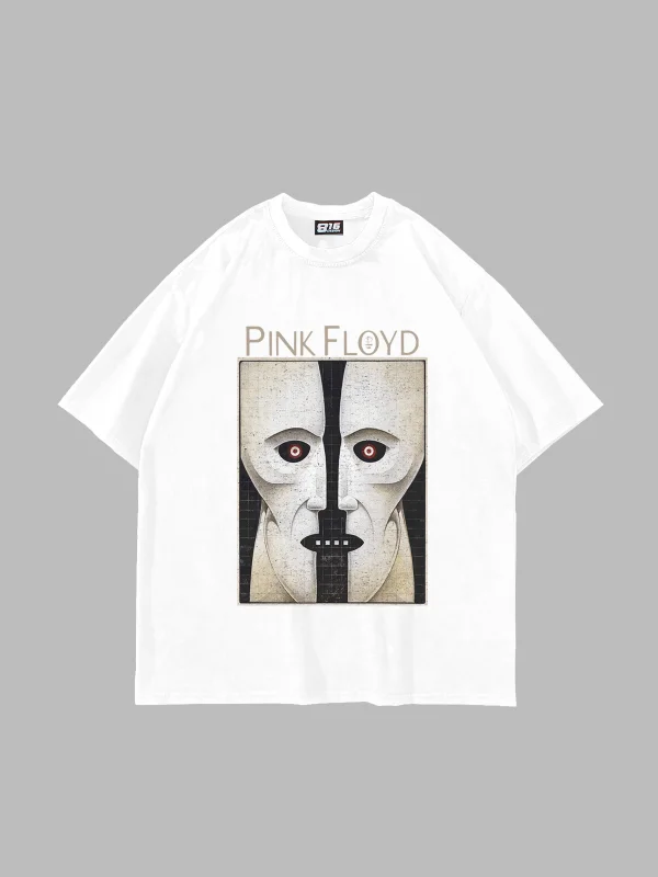 Pink Floyd Division Bell Baskılı Oversize Unisex Beyaz Tshirt