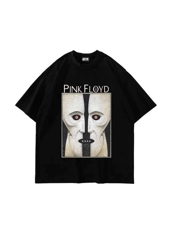 Pink Floyd Division Bell Baskılı Oversize Unisex Siyah Tshirt