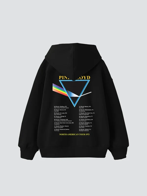 Pink Floyd V2 Baskılı Oversize Unisex Siyah Hoodie