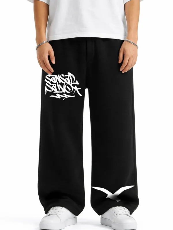 Premium Sansar Salvo Wide Leg Erkek Siyah Eşofman Altı