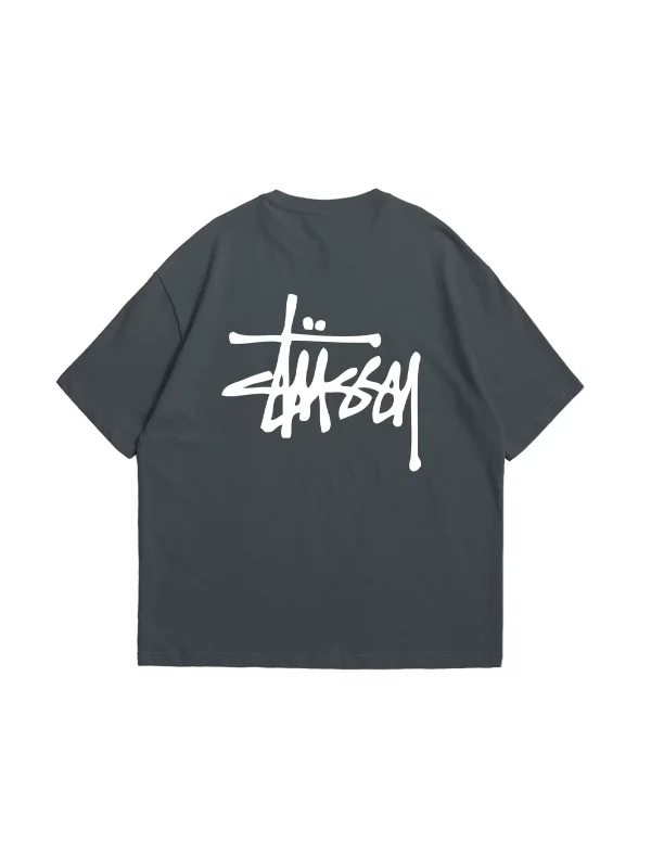 S. Yazı Baskılı Oversize Unisex Füme Tshirt