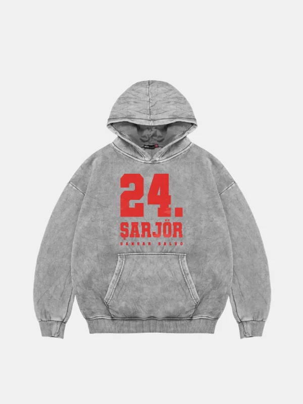 Sansar Salvo Oversize Unisex Yıkamalı Beyaz Hoodie