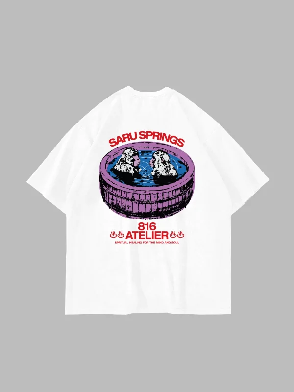 Saru Springs Sırt Baskılı Beyaz Oversize Tshirt