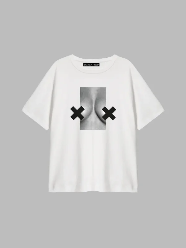 Send Nudes Baskılı Relaxed Fit Beyaz Kadın Tshirt