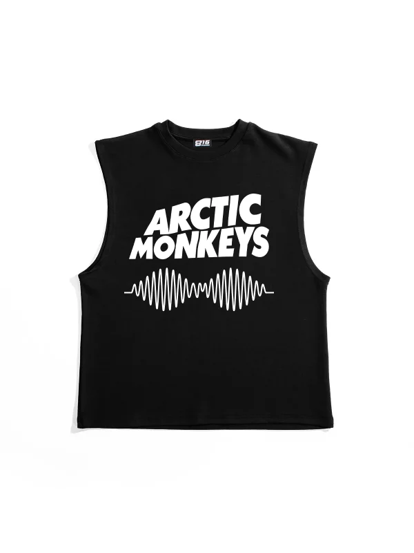 Arctic Monkeys Baskılı Siyah Sıfır Kol Tshirt