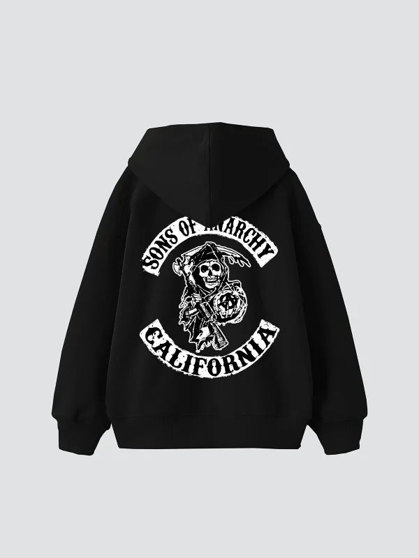 Sons Of Anarchy Baskılı Oversize Unisex Siyah Hoodie