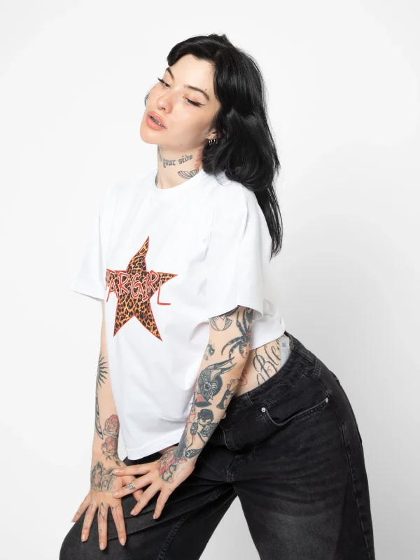 Starz Girl Baskılı Relaxed Fit Beyaz Kadın Tshirt