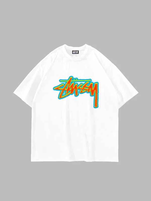 Sts Thermal Baskılı Oversize Unisex Beyaz Tshirt