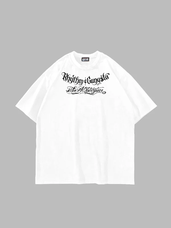 The Masterpiece Graffity Baskılı Oversize Unisex Beyaz Tshirt