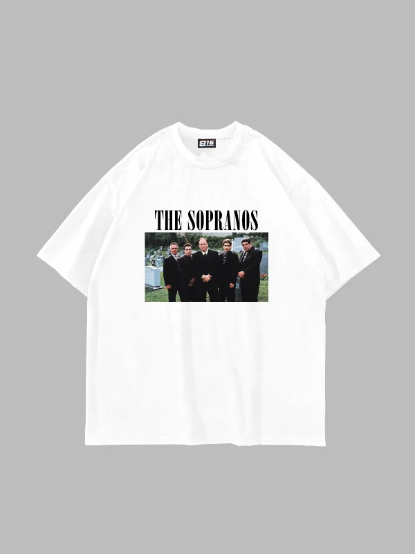 The Sopranos Graphic Baskılı Beyaz Oversize Unisex Tshirt