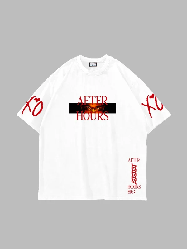 The Weeknd After Hours Beyaz Oversize Tişört