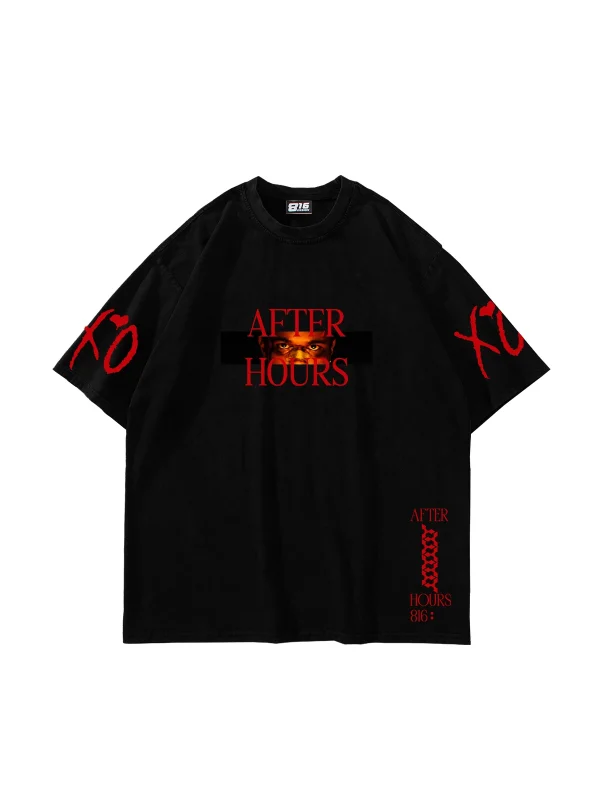 The Weeknd After Hours Siyah Oversize Tişört