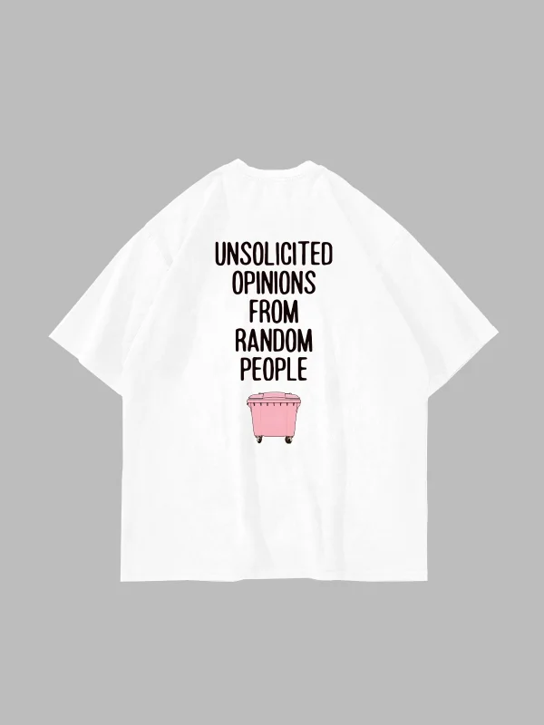 Trash İdeas Baskılı Oversize Unisex Beyaz Tshirt